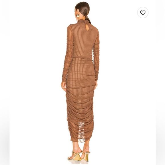 Camila Coelho Joelle Midi Dress in Brown Flawed - Picture 3 of 15